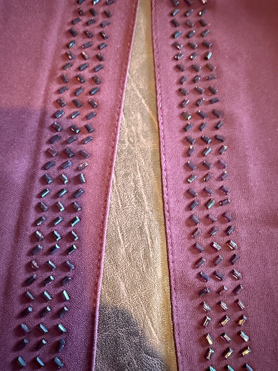 White House Black Market Deep Garnet Beaded Scarf - Picture 4 of 5